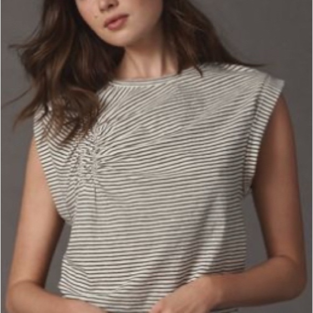 Striped Sleeveless Top - Black and White